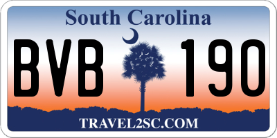 SC license plate BVB190