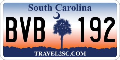 SC license plate BVB192