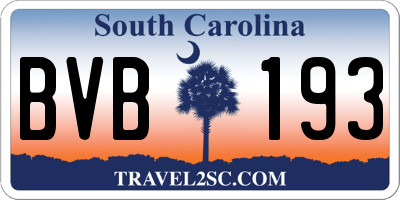 SC license plate BVB193