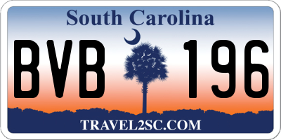 SC license plate BVB196