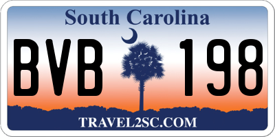 SC license plate BVB198