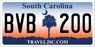 SC license plate BVB200