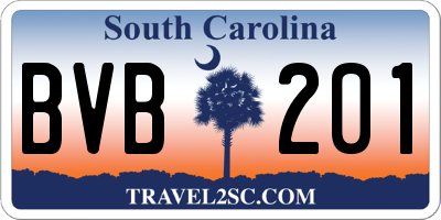 SC license plate BVB201