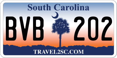 SC license plate BVB202