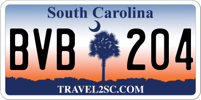 SC license plate BVB204