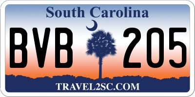 SC license plate BVB205