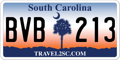 SC license plate BVB213