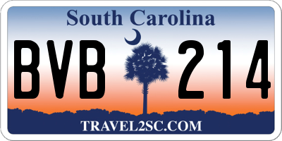 SC license plate BVB214