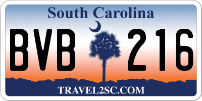 SC license plate BVB216