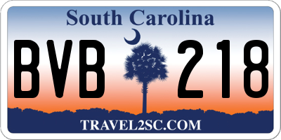 SC license plate BVB218