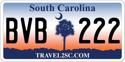 SC license plate BVB222