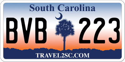 SC license plate BVB223