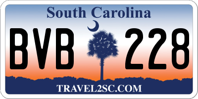 SC license plate BVB228