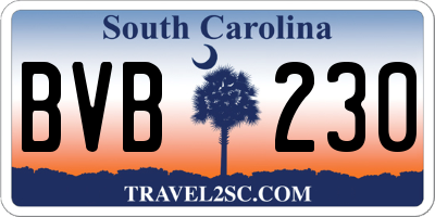 SC license plate BVB230