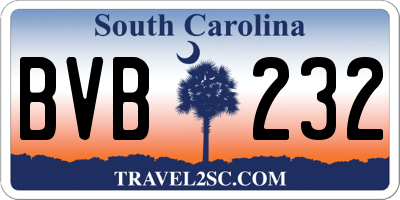 SC license plate BVB232
