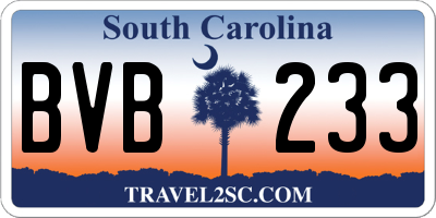 SC license plate BVB233