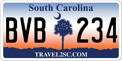 SC license plate BVB234