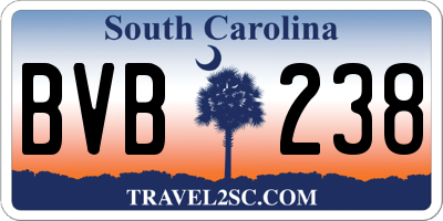 SC license plate BVB238