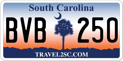 SC license plate BVB250