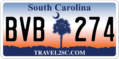 SC license plate BVB274