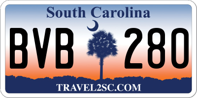 SC license plate BVB280