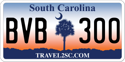 SC license plate BVB300