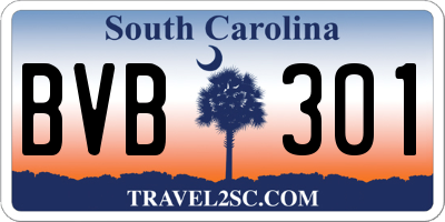 SC license plate BVB301