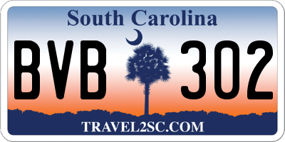 SC license plate BVB302