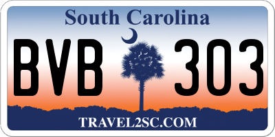 SC license plate BVB303
