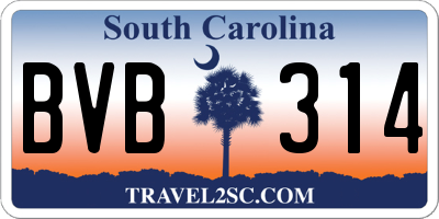 SC license plate BVB314