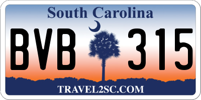 SC license plate BVB315