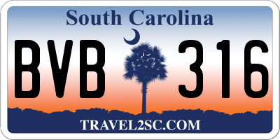 SC license plate BVB316