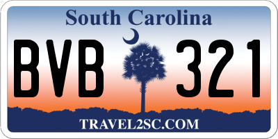 SC license plate BVB321