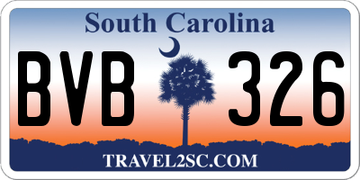 SC license plate BVB326