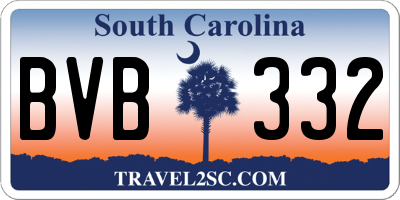 SC license plate BVB332