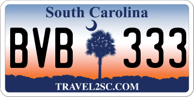 SC license plate BVB333