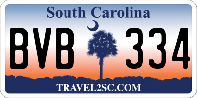 SC license plate BVB334