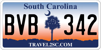 SC license plate BVB342
