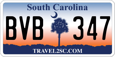 SC license plate BVB347