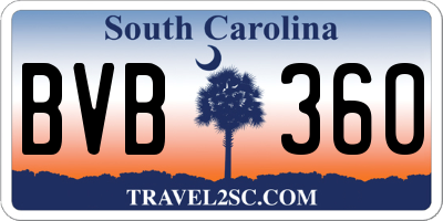 SC license plate BVB360
