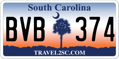 SC license plate BVB374