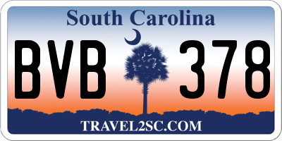SC license plate BVB378