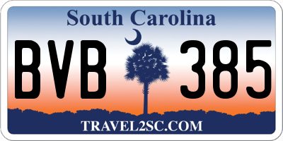 SC license plate BVB385