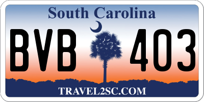 SC license plate BVB403