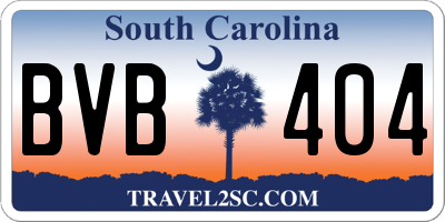 SC license plate BVB404