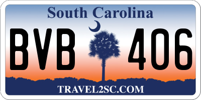 SC license plate BVB406