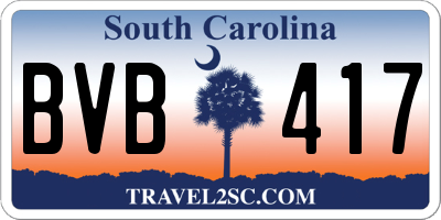 SC license plate BVB417