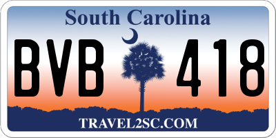 SC license plate BVB418