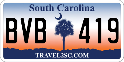 SC license plate BVB419
