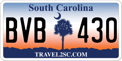 SC license plate BVB430